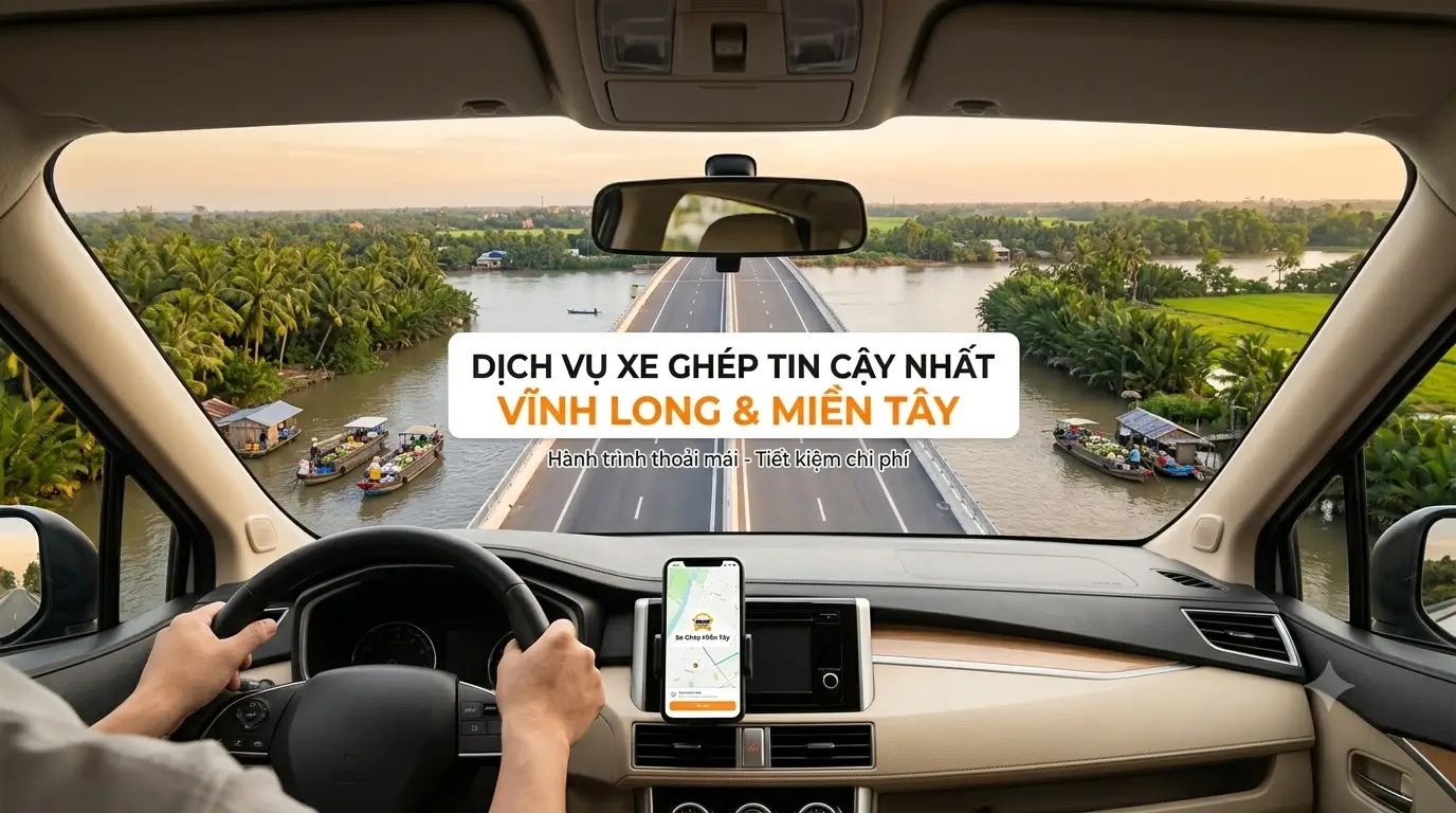 Đội xe ô tô đời mới hiện đại của dịch vụ Xe Ghép Miền Tây phục vụ hành khách